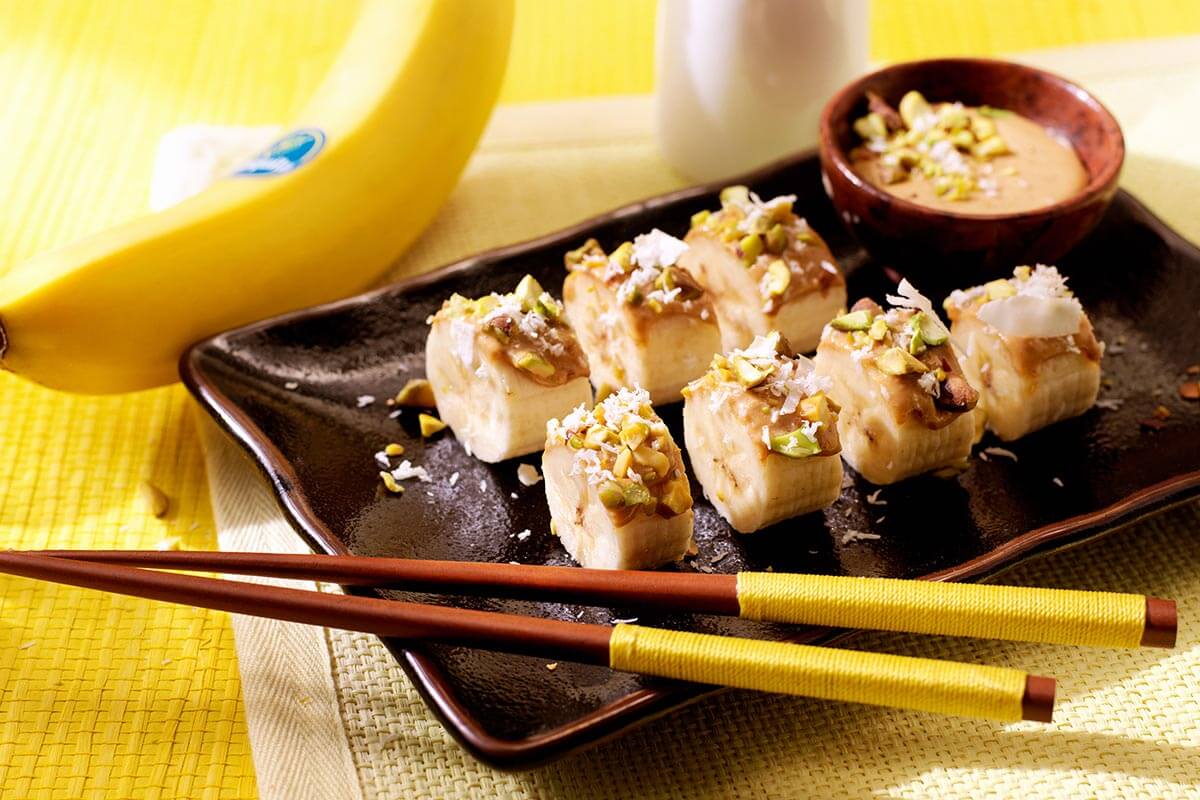 Συνταγή για sushi με μπανάνα και καρύδα