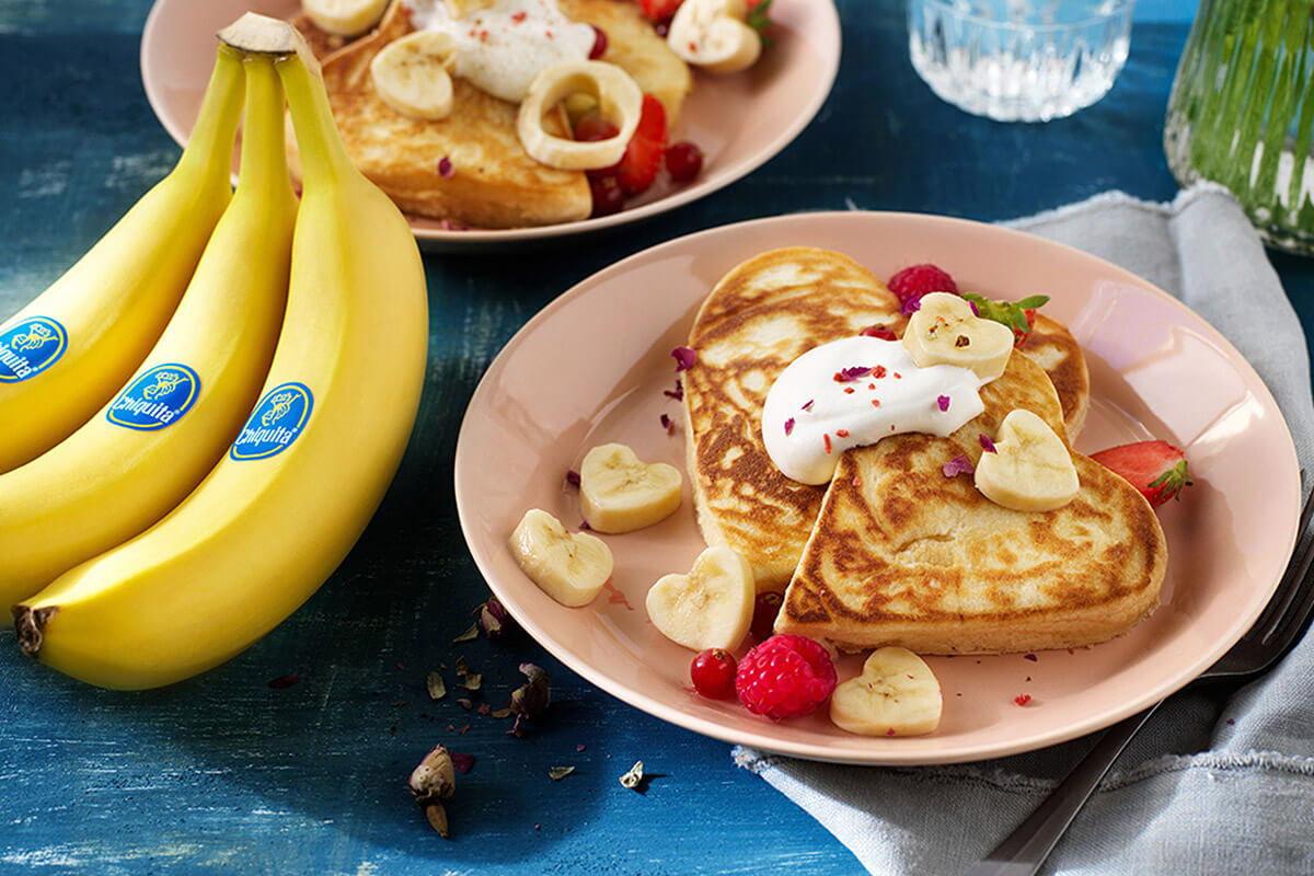 Pancake με μπανάνες Chiquita για την ημέρα του Αγίου Βαλεντίνου