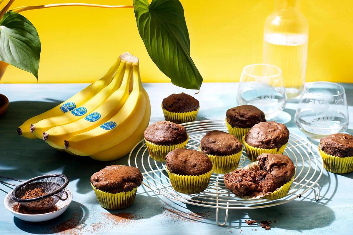 Vegan muffin σοκολάτας με μπανάνες Chiquita