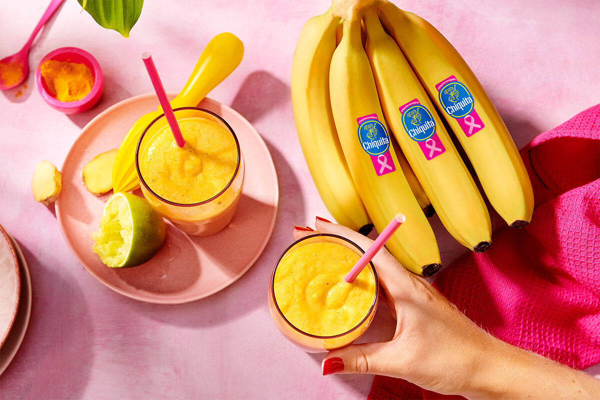 Smoothie από μπανάνες Chiquita με αχλάδια και κουρκουμά