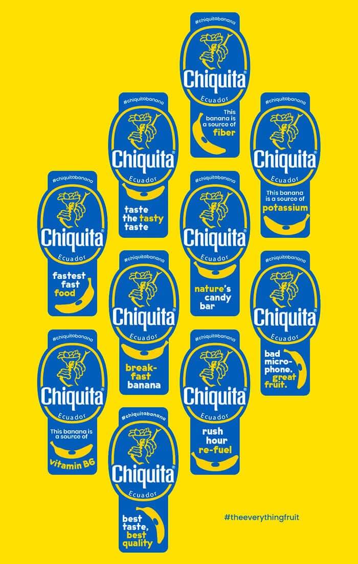 Μπανάνα Chiquita: Aυτοκόλλητα