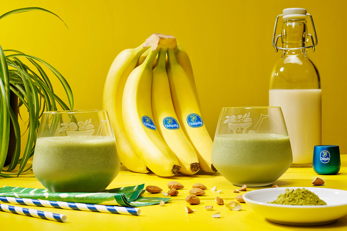 Smoothie με κατεψυγμένη μπανάνα και matcha από την Chiquita